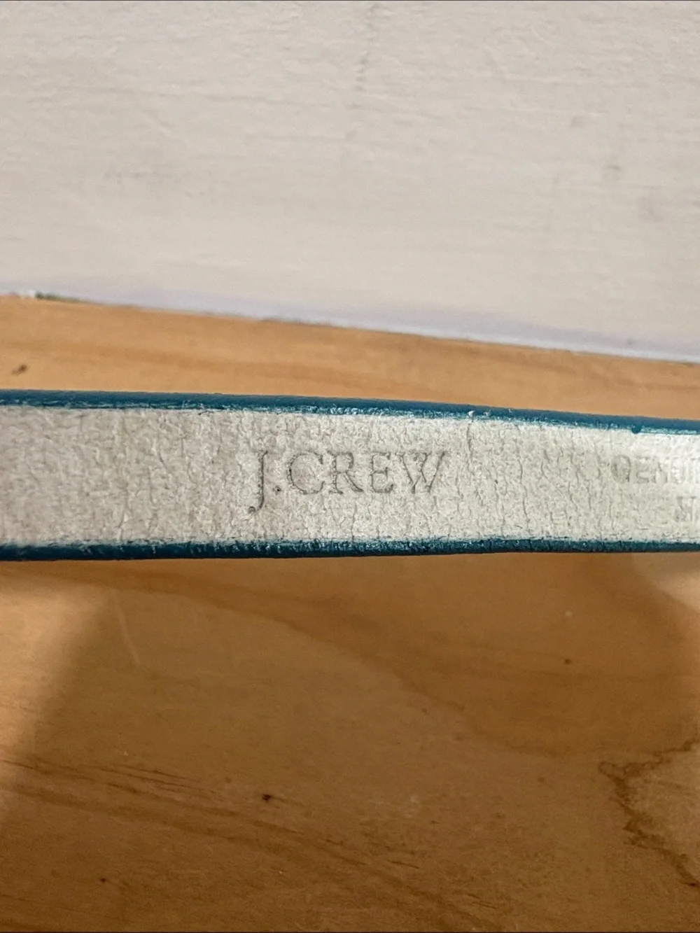 J. Crew Turquoise Leather Slim Belt